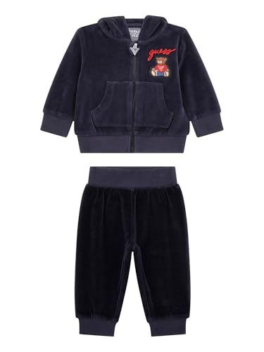 GUESS Kids Chenille Hoodie & Trousers Set, Smart Blue, 24 Months