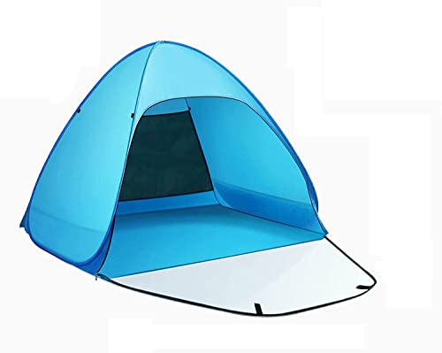 Strandmuschel Pop Up Strandzelt XXL Wurfzelt Schnellöffnung in 2 Sekunden für 2-4 Personen UV Schutz 50+ wasserabweisend Windschutz Sonnenschutz Strand Garten Park Cover
