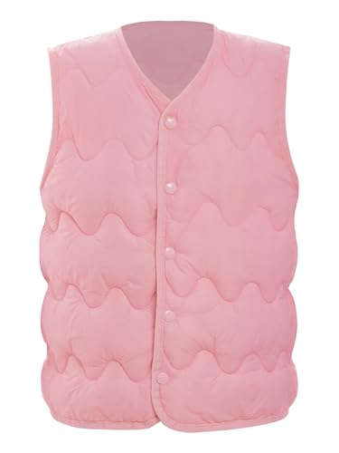 ACSUSS Puffer Down Vest for Little Girls Solid Color Waistcoat Outerwear Toddlers Warm Casual Jacket Coat3
