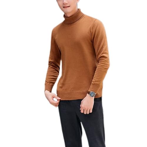 Men's Soft Knit Top Warm High Neck Long Sleeve Slim Fit Stretch Fall Warm Cozy Winter Knitted Pullover Sweaters