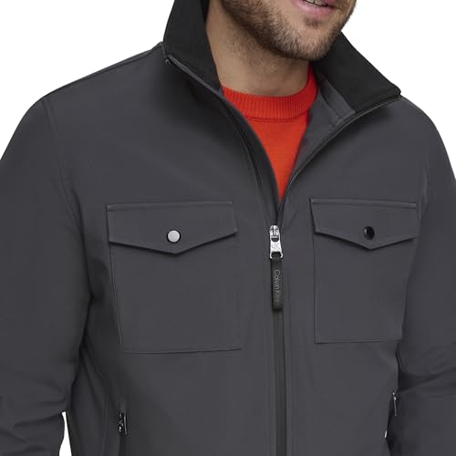 Image of Calvin Klein Men's Flextech Solid Bomber Jacket