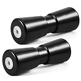 Frienda 2 Pack Heavy Duty Boat Trailer Roller 12in/10in Robust Rubber Bow Roller Boat Trailer Bow Stop Boat Trailer Accessories Replacement Boat Trailer Parts Black Rubber Shaft Keel(10 Inch)