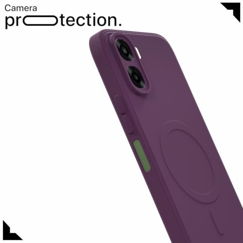 Image of Pikkme Back Cover for Oppo A6X 5G Soft Matte Silicone Mag-Safe Design (Mag-Safe Not Support) Camera Protection | Slim Fit Bumper Cover (Purple)