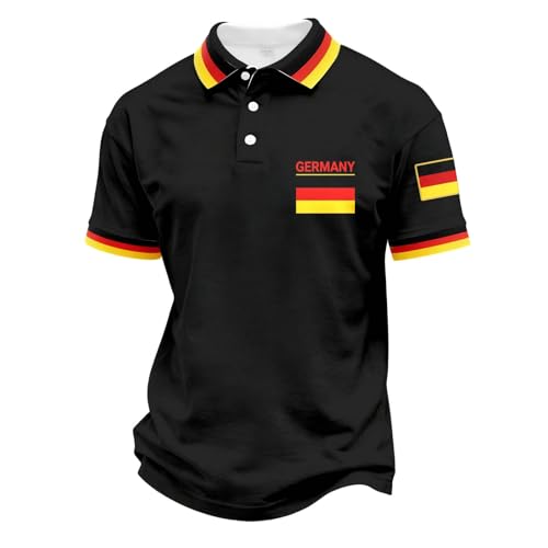 Polo de Football Homme Allemagne Design Drapeau Deutschland Maillot de Sport Manches Courtes Col Revers Haut de Supporter WM 2026#20