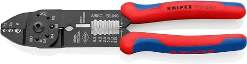 KNIPEX Crimpzange mit Mehrkomponenten-Hüllen schwarz lackiert 230 mm, 97 21 215 C