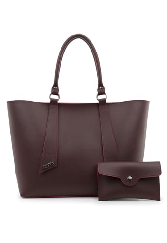 Bolsa Retta Feminina Grande com Carteira Alça Ombro e Mão Design Sofisticado (VINHO)