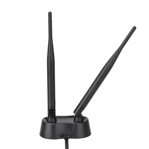 Eightwood 9dBi Dual Band WiFi Antenna 2.4GHz 5GHz RP-SMA WiFi Antennae with Magnetic Base and 6.5ft Extension Cable for PC Desktop Computer PCIe Bluetooth Wireless Network Card,WiFi Router