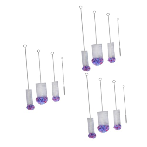 FRCOLOR 12 Pcs Bottle Cleaning Brush Household Cleaning Tool Brush Cleaning Brush Kettle Cleaning Tool Multifunction Cleaning Brush Kettle Brush Stainless Steel Purple