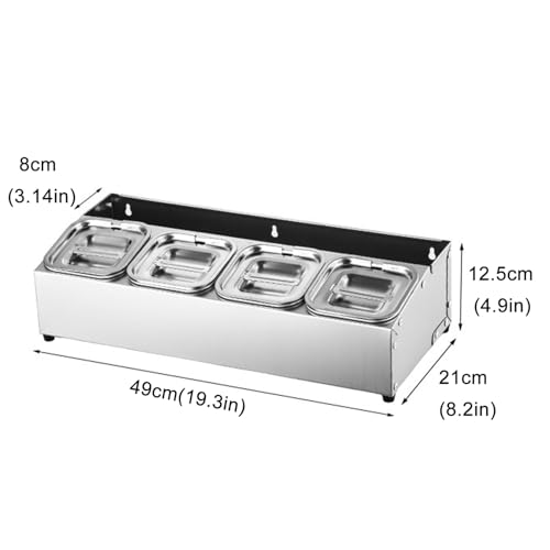 Plateau d'assaisonnement inox pour comptoir de salon de thé et restaurant - 8