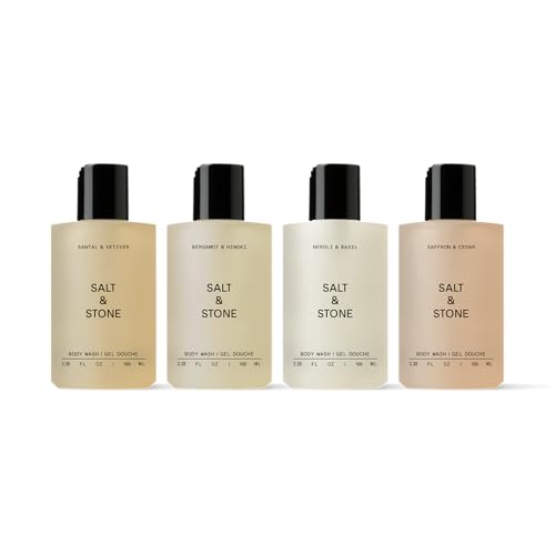 Salt & Stone Body Wash Mini Discovery Set | For Women & Men Sulfate Paraben & Dye Free Leaving Skin Soft and Hydrated | Travel-Sized Body Wash