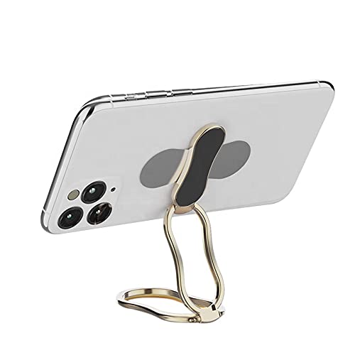 kolorfish foldable phone ring 360 degree rotation adjustable portable metal finger kickstand ultra-thin multi-angle grip holder for magnetic car mount smartphone and tablets (gold)