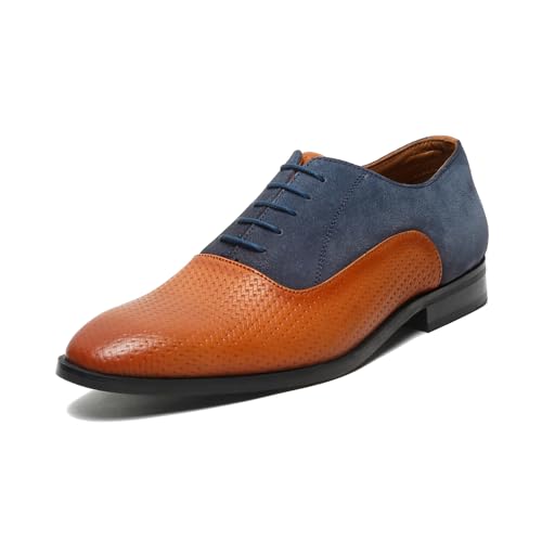 Image of LOUIS STITCH Men's Handcrafted Formal Derby Shoes Italian Leather Lace Up Shoes for Men (EUDTSU)