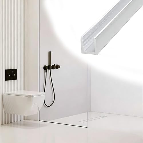 Image of Walk-in Shower Door Bottom Track, U Type Aluminum Glass Partition Rail