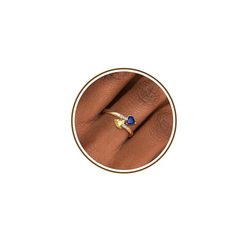 Btysun September Birthday Gifts for Women, Birthstone Rings for Women Citrine Sapphire Ring Stocking Stuffers for Her Sister November Birthday Gifts Christmas Anniversary Jewelry