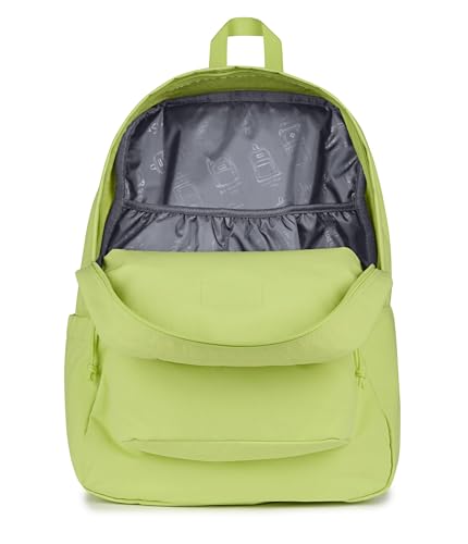 Image of JanSport Superbreak Plus FX Backpack - Work, Travel, or Laptop Bag with Water Bottle Pocket - Lime Citron
