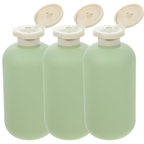 Adorainbow Botellas Exprimibles de Gel de Ducha Rellenable 300 Ml, Juego de 3 Unidades de Pe, Botella Dispensadora Tapa Abatible para Champú, Loción y Almacenamiento Doméstico