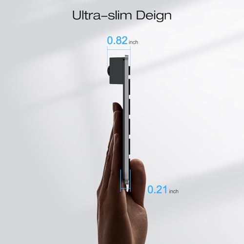 OMOTON Ultra-Slim Bluetooth Keyboard Compatible with iPad 10.9(10th/ 9th/ 8th Generation)/ 10.2, iPad Air 5th Generation, iPad Pro 11/12.9, iPad Mini, and More Bluetooth Enabled Devices, Grey