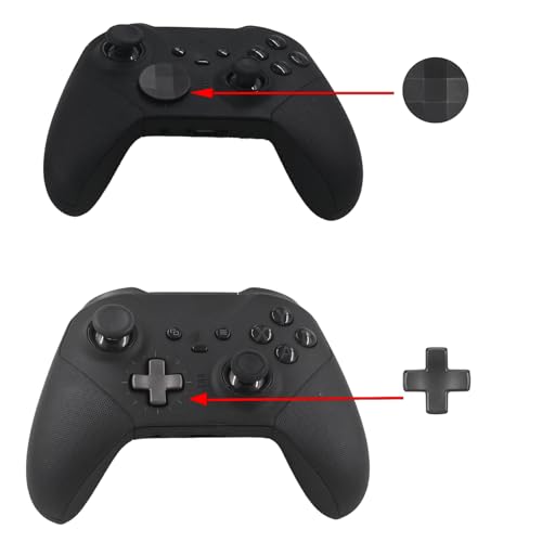 Image of 2 in 1 D-Pads for Xbox Elite 2 Core Controller Stainless Steel D-Pads for Xbox One Elite Series 2 Controller D-Pads Replacement for Xbox One Elite Series 1 Controller (Black)