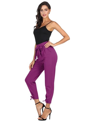 Image of GRACE KARIN Womens Casual High Waist Pencil Pants Paper Bag Pants for Work