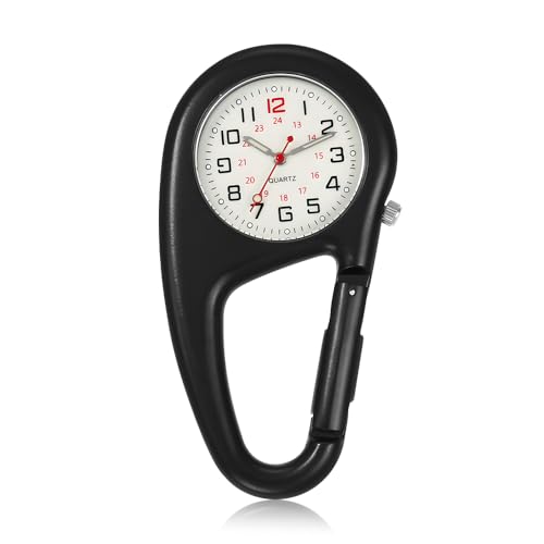 yotutun Montre à Mousqueton, Montre Numérique de Sport à Clipser Montre Porte Clé Analogique Lumineuses Mousqueton Montre pour Médecins Infirmières Chefs...