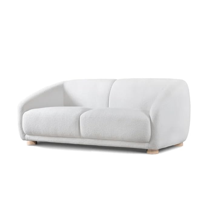 Image of Kaniel Premium Boucle Fabric 2 Seater Sofa for Living Room and Offices (White, 2 Seater)