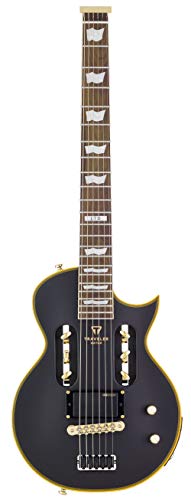 Traveler Guitar EC1 VBKM Guitare électrique à 6 cordes à corps solide Noir vintage - Les Beatles, Paul McCartney, John Lennon, RIngo Starr, George Harrison Traveler Guitar EC1 VBKM Guitare électrique à 6 cordes à corps solide Noir vintage