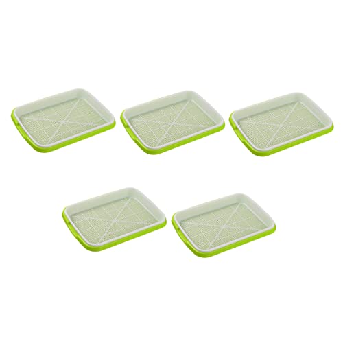 BESTonZON 5 Pièces Bac de Germination Hydroponique Plaque de Culture Terre pour Grass Haricot Fournitures de Jardin Durable