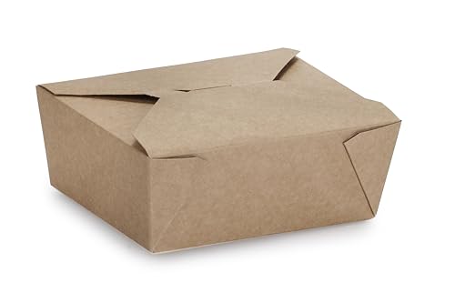 Signature Packaging - Kraft Food Takeaway Box - 25 Pack No. 8 (17.2 x 14.1 x 6.5 cm)