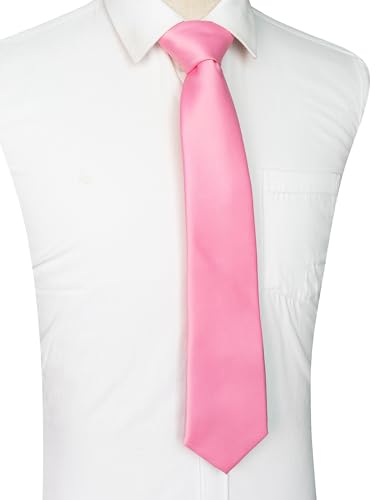 Image of JEMYGINS Solid Color Tie Mens Necktie for Business and Wedding