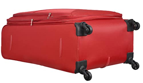 Image of Skybags Polyester Converge Plus 4 Wheel Exp Str Medium Size (H) 5 Years International Warranty Soft Spinner Wheel Trolley Bag (69 Cm, Red)