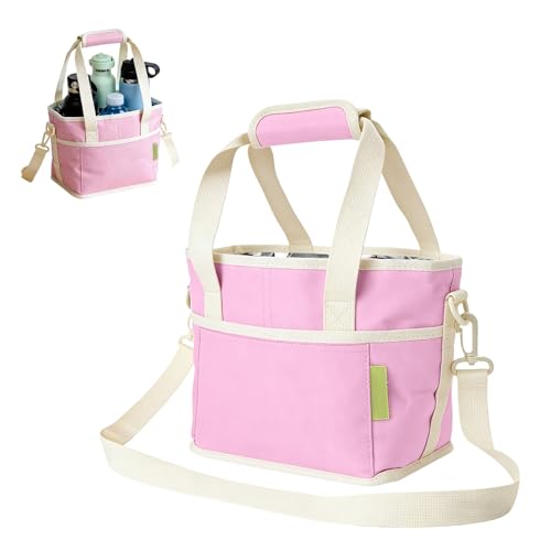 Bolsa aislada de 4 compartimentos independientes para botellas de agua con correa ajustable 3