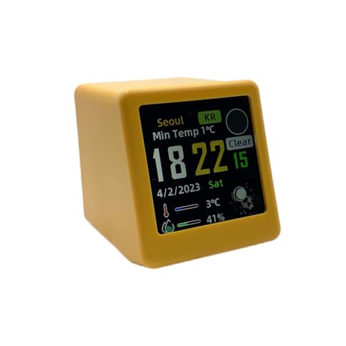 Suoumwa Estación Meteorológica Táctil Inteligente WiFi Escritorio Despertador Analógico Digital Pequeño Álbum de Fotos Mini Relojes de Escritorio Hogar