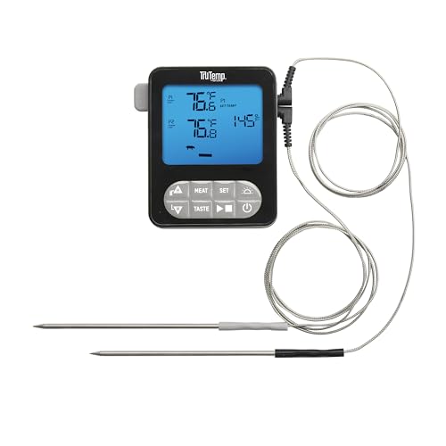 Image of Taylor Tru Temp Dual Wired Probe Meat Thermometer with Backlight, Gray