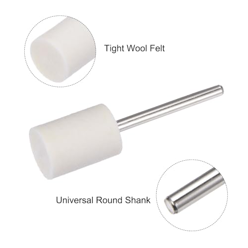 QUARKZMAN 4mm-12mm Wollfilz Montierte Spitzen Konisch Zylindrische Polierstifte Frässtifte Schleifscheiben mit 1/8 Schaft 22Stk