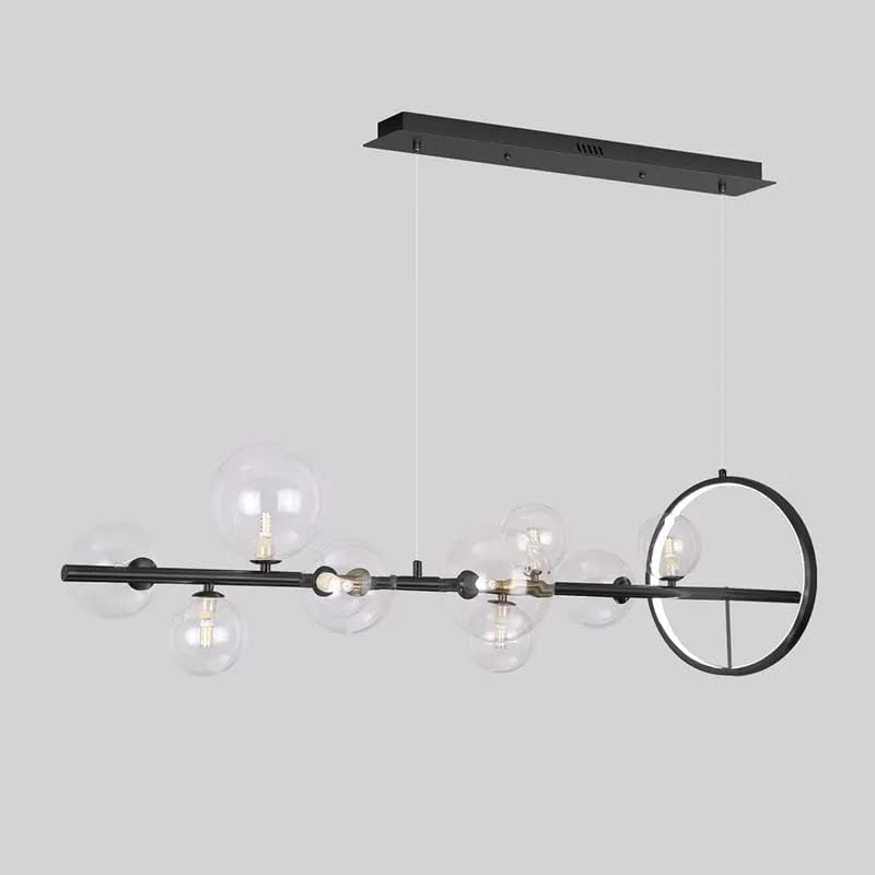 Miniatura 5 de KunMai Moderna luz de isla de cocina Bubi - Lámpara minimalista de cristal para isla de cocina luz colgante en negro 7 luces