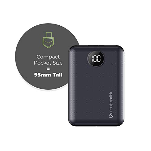 Image of UltraProlink UM0101 Boost Mini 10000mah Li-Polymer Power Bank with 2 inputs & 2 outputs 10.2W Fast Charging(Black)