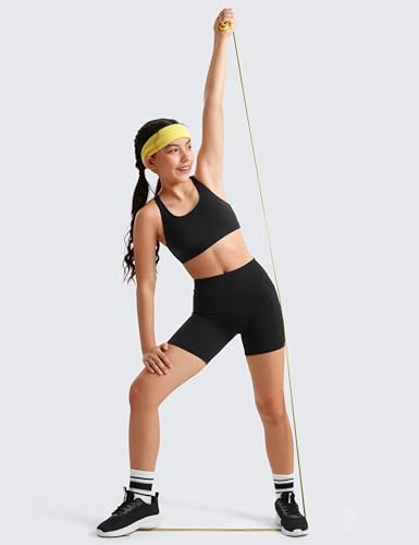 CRZ YOGA Girls Butterluxe Training Bra - Strappy Scoop Neck for Teens Kids Yoga Sports Comfort Dance Crop Top4