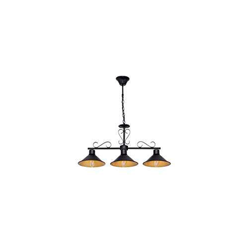 FABRILAMP Colgante Buhardilla 3xe27 Negro Regx88