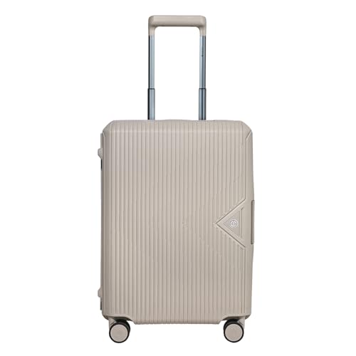 Image of Carlton Locke Cabin Trolley Bag 56cm | Small | Hardsided Luggage|Smooth 8-wheel Suitcase|TSA Lock With Anti Theft Zipper |Toiletry Pouch & Multipocket Convipack | 5-year International Warranty (Beige)