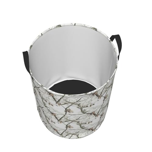 Panier à linge imperméable camouflage blanc avec poignées