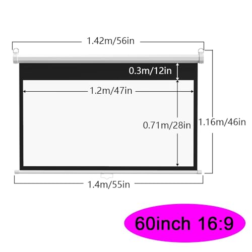 Pantalla Manual Retráctil 60" 16:9 con Bloqueo Automático miniatura 7