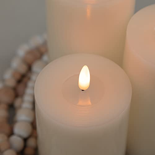 Angelloong PK3X456-I Flickering Flameless Candles With Remote, Real Wax Battery Operated Candles With Timer, Fake Led Pillar Candles For Wedding Holiday Farmhouse Home Decor thumb #3