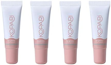 Kopari Coconut Lip Glossy Birthday Suit - Hydrating and Moisturizing Coconut Oil, Vitamin E and Shea Butter Lip Gloss With 100% Organic Coconut Oil, Non GMO, Vegan Sulfate Free (4 Pack)