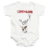 Popfunk Gremlins Shadow Unisex Infant Snap Suit for Baby (6 Months) White