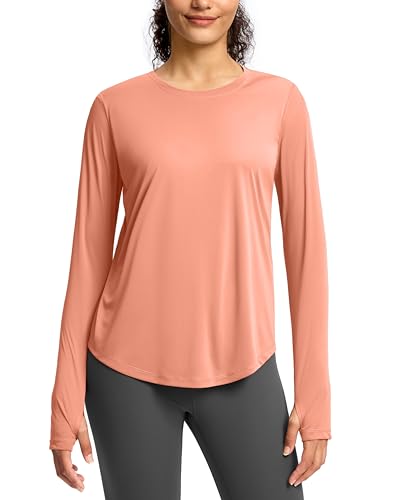 Image of Soothfeel Lightweight Long Sleeve Workout Tops for Women Gym Running Shirts