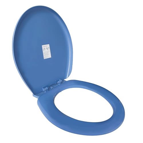 Image of LUXART Toilet Seat Cover 17.9L x 14.5W Inc Indian Commode Oval Seat Cover With Round Edge | EWC Non Soft Close Commode Cover With Installation Kit | PP Western Toilet Cover For Bathroom Commercial Use