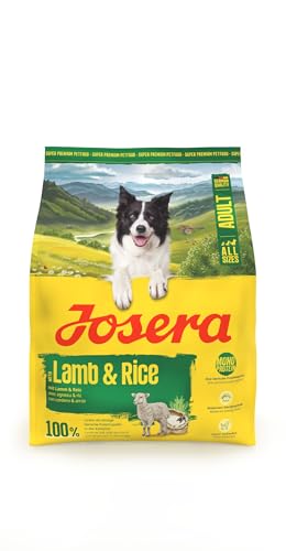 JOSERA Adult Lamm & Reis (1 x 900 g) | Premium Trockenfutter für ausgewachsene Hunde | Monoprotein - 100% Lamm | proteinarm & fettreduziert - besonders gut verträglich | glutenfrei | 1er Pack
