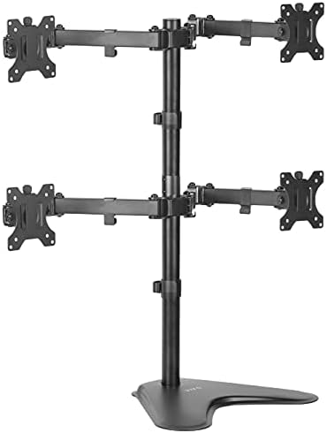 VIVO Quad 13 to 30 inch Monitor Free-Standing Mount, Fully Adjustable Desk Stand, Holds 4 Flat or Curved Display Screens, STAND-V004F - Thumbnail 3