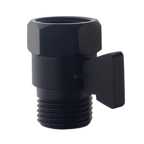 AZOS Brass Shut Off Valve, Water Flow Control Valve, Shower Head Shut Off Valve, Water Flow Control Valves G1/2 Pressure Regulator, Water Pressure Regulator in Black