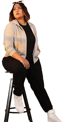 Image of Elite soul Women's Plus Size Zipper Hoodie | Front Zip Full Sleeve Hooded Sweatshirt | Casual Zipper Jacket | XL, 2XL, 3XL, 4XL, 5XL, 6XL